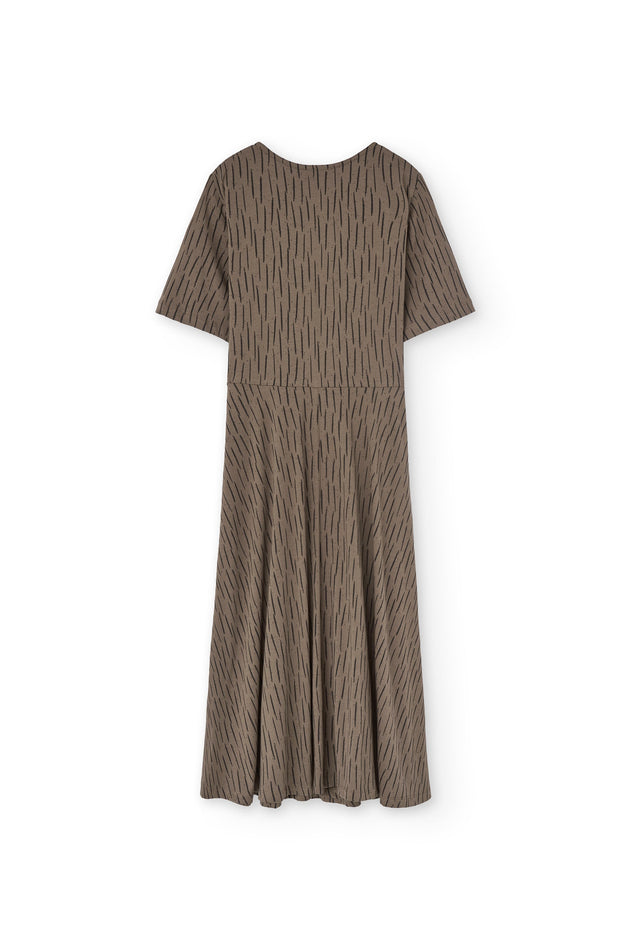 Helen Wrap Dress Brown Bark