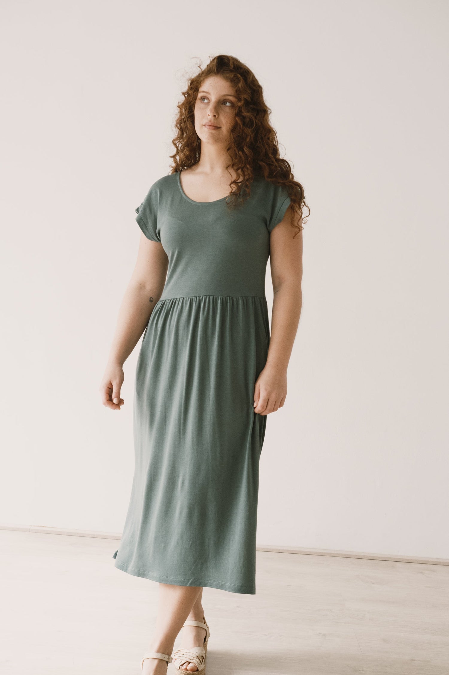 Hanna Tencel Long Dress Blue
