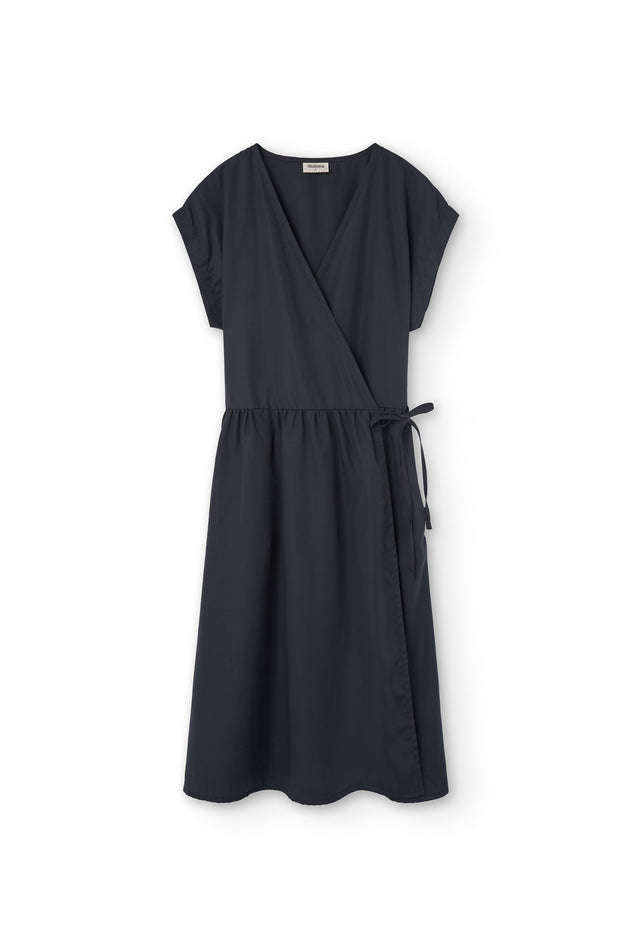 Hira Tencel Wrap Midi Dress Black
