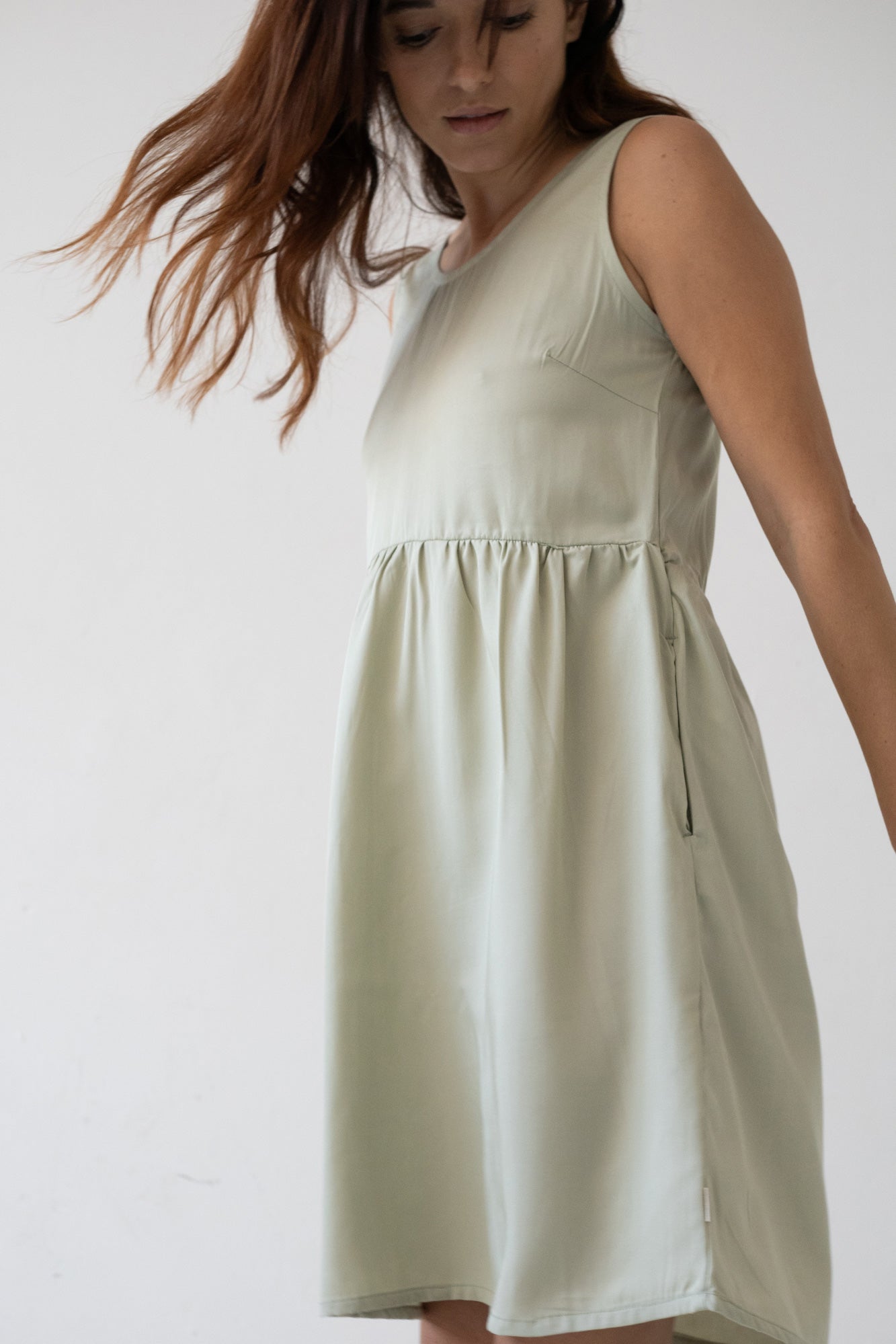 Hazel Tenzel Strap Dress Green
