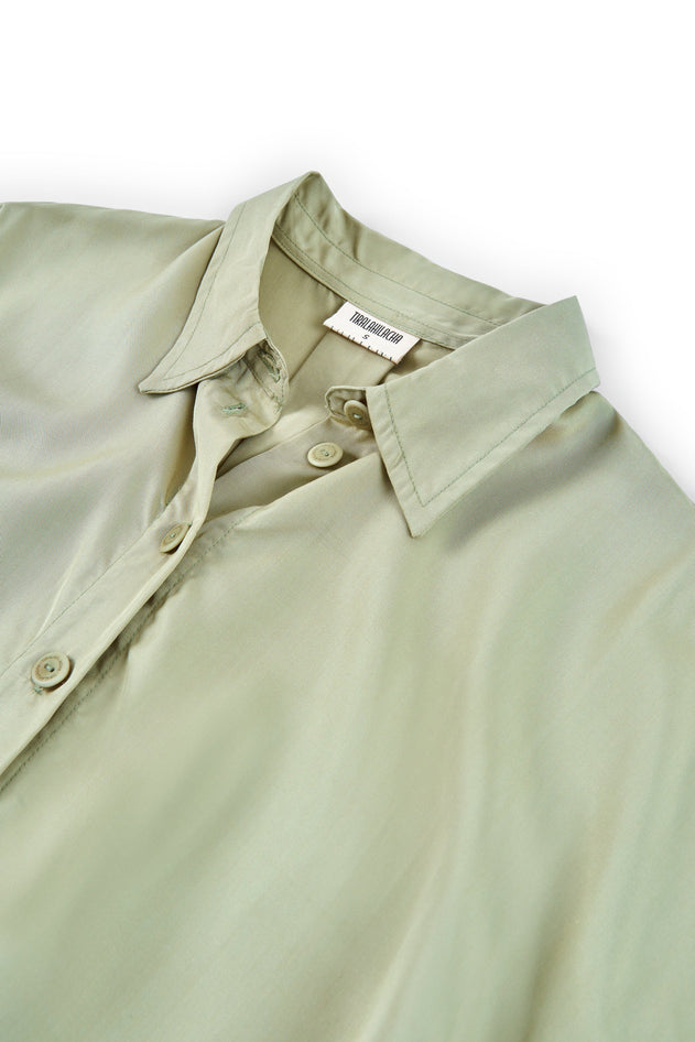 Hallow Tencel Oversized Shirt Jade Green