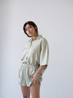 Hebe Tencel Shorts Green