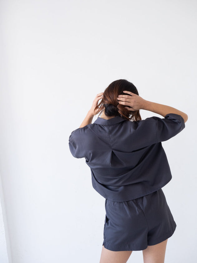 Hebe Tencel Shorts Black