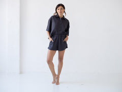 Hebe Tencel Shorts Black