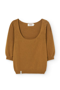 Haya Knitted Tencel Top In Mustard