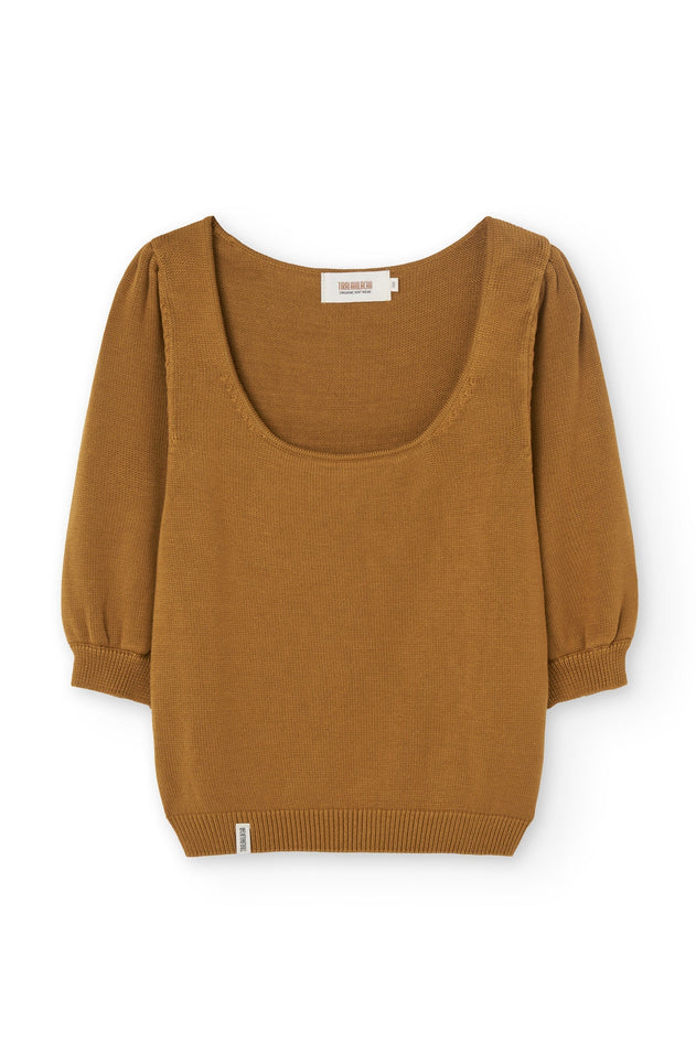 Haya Knitted Tencel Top In Mustard