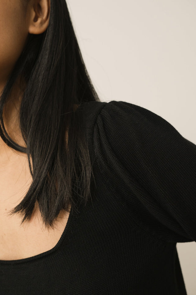 Haya Knitted Tencel Top Black