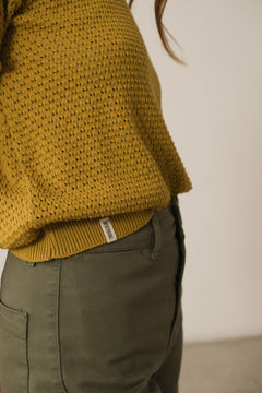 Hadara Short Sleeve Knitted Top Mustard