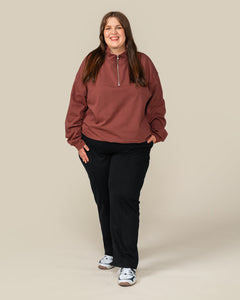 Toive Half-zip Reddish-Brown