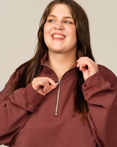 Toive Half-zip Reddish-Brown