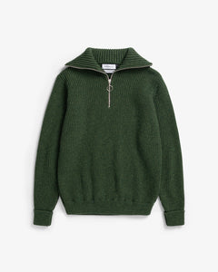 Heavy Knit Unisex Troyer Green