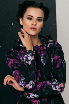 Fit and Flare Raincoat with A-Line Hem Black Hortense