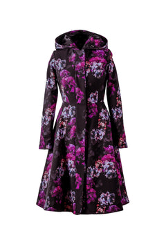 Hortense Raincoat Black and Purple