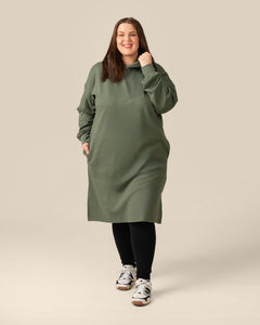 Toive Hoodie Dress Sage Green