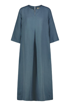 Hyppeis Linen Blend Dress Sea Blue