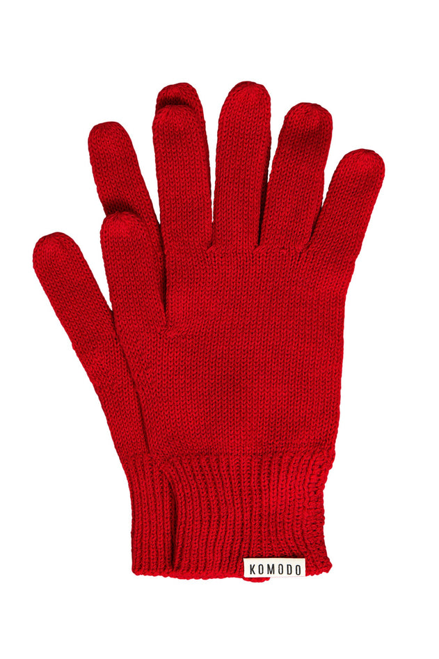 CITY GOTS Organic Cotton Gloves - Bright Red