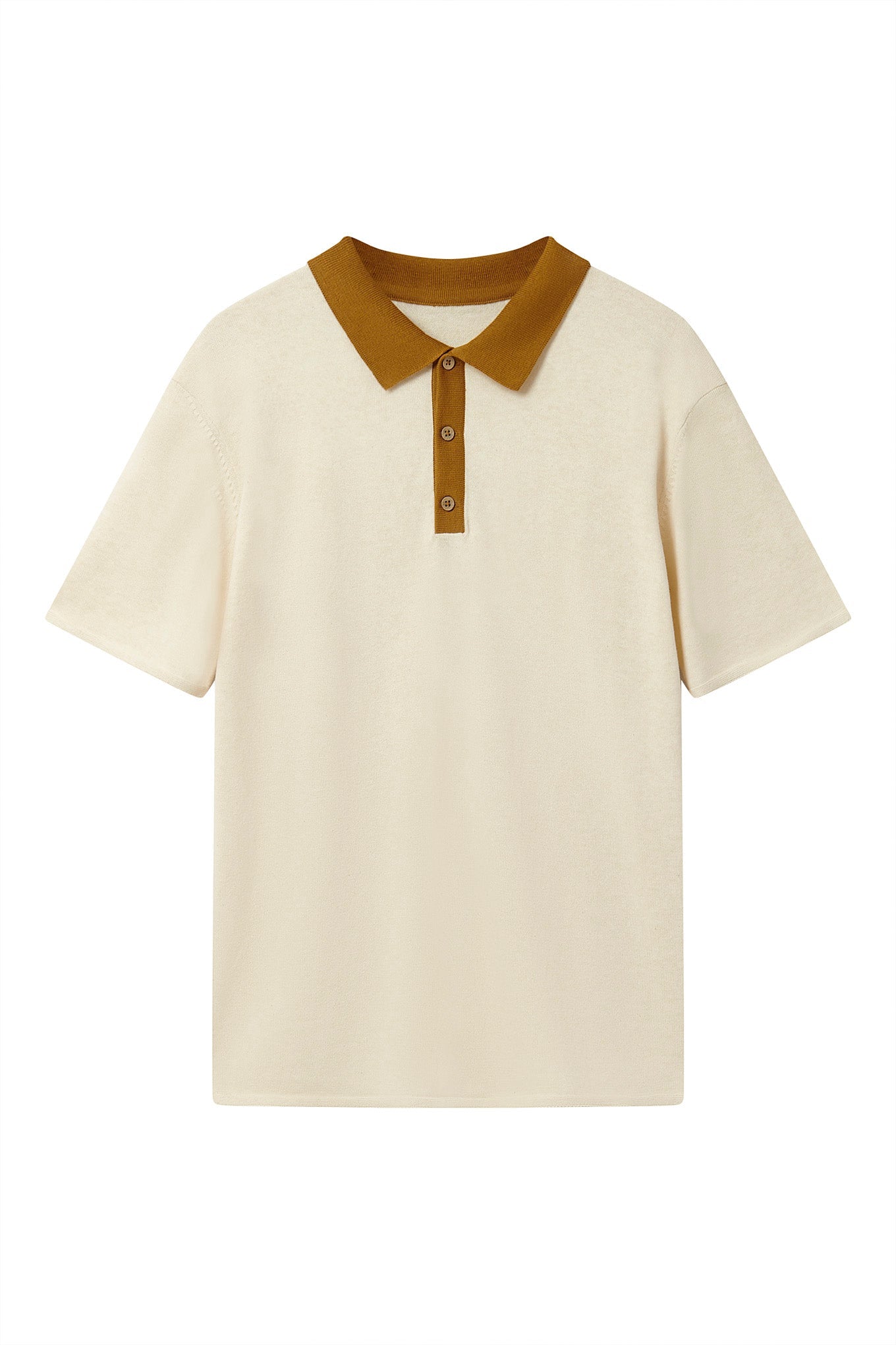 Frank Organic Cotton Knit Polo Sand