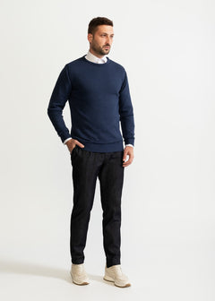 The Rodna 100% Cotton Crewneck  Petrol Blue