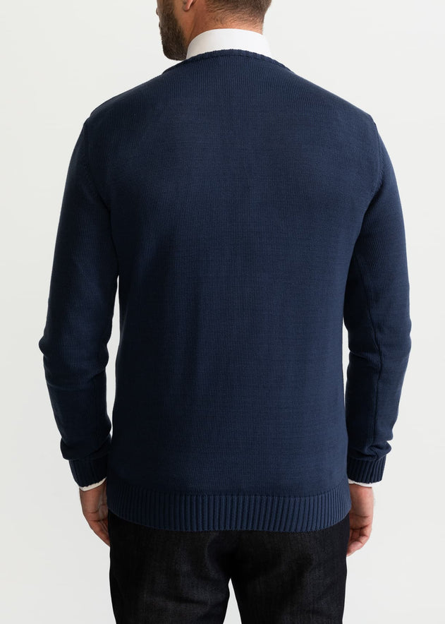 The Rodna 100% Cotton Crewneck  Petrol Blue