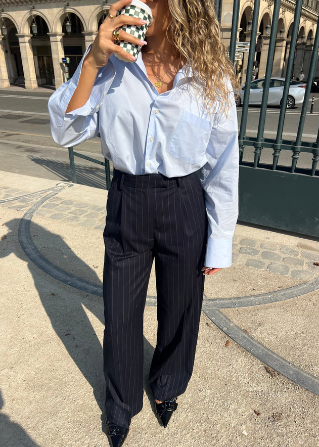 Jagger Tailored Trousers Navy Pinstripe