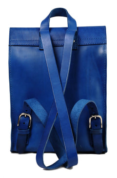 Leather Backpack Mod 120 Cuoio Blue