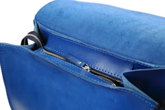 Leather Backpack Mod 120 Cuoio Blue