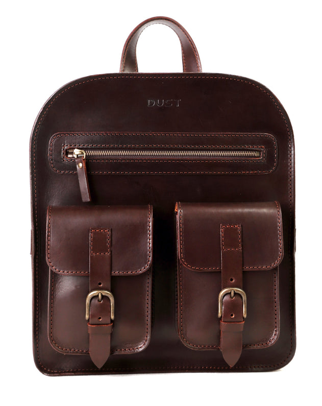 Leather Backpack Mod 136 Cuoio Dark Brown