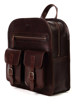 Leather Backpack Mod 136 Cuoio Dark Brown