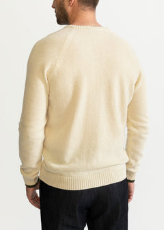 The Rodna Merino Wool V-Neck Jumper White