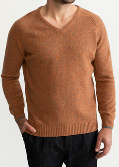 The Rodna Merino Wool V-Neck Jumper Cappuccino Beige