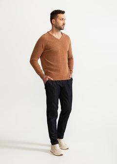 The Rodna Merino Wool V-Neck Jumper Cappuccino Beige