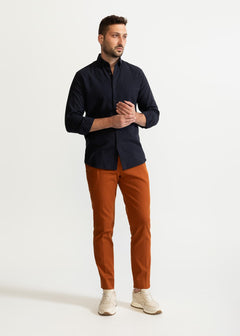 The Godeanu Linen Shirt Navy Blue