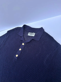 Oliver Cotton Polo Top Navy Blue