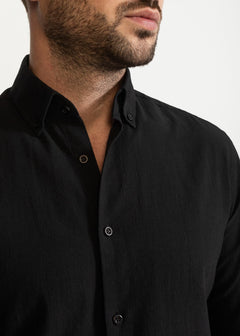 The Godeanu Linen Shirt Black