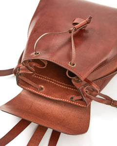 Leather Backpack Mod 130 Cuoio Dark Brown