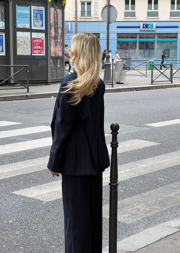 Jagger Tailored Trousers Navy Pinstripe