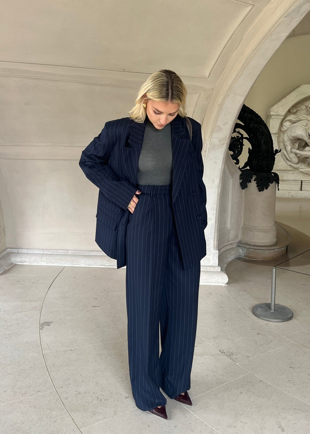 Jagger Tailored Trousers Navy Pinstripe