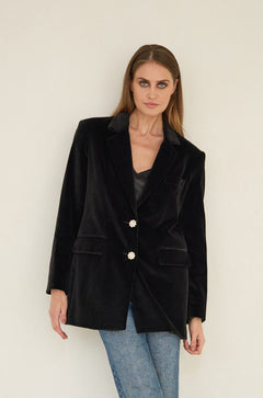 Maddison Black Velvet Blazer