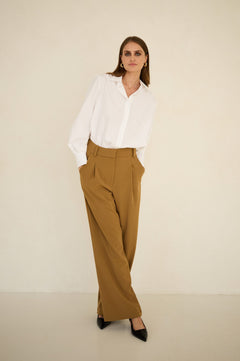 Wide Leg Trousers Beige