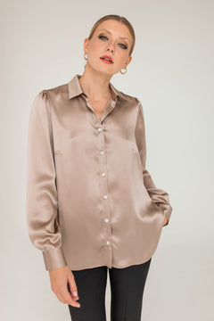 Enteliér Silk Shirt Taupe