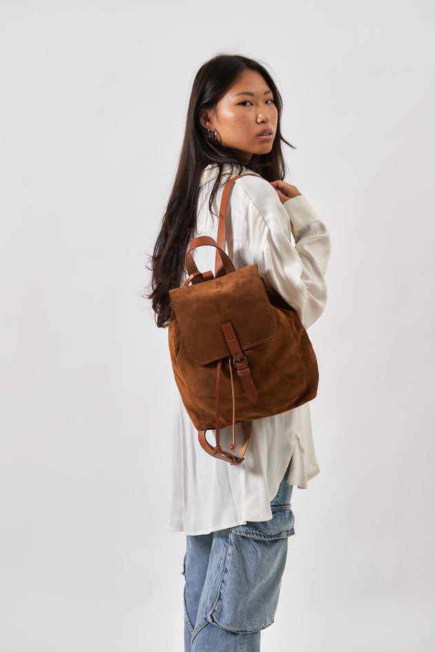 Leather Backpack Venice Collection Brown