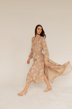 Magnolia Beige Silk Dress
