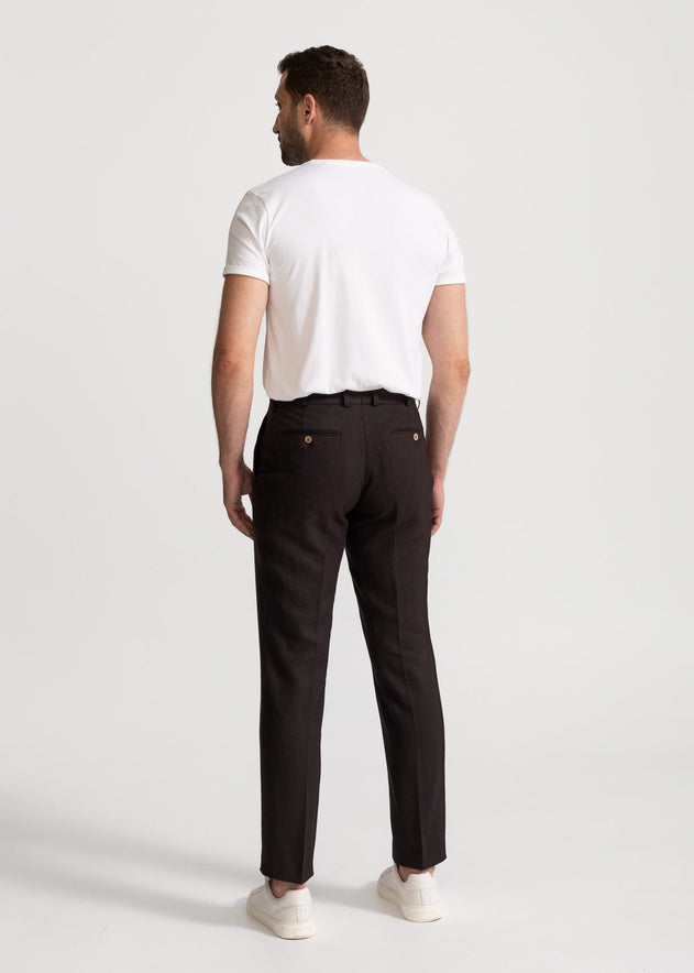 The Romana Linen Trousers Dark Brown