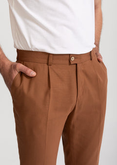 The Romana Cotton Trousers Light Brown