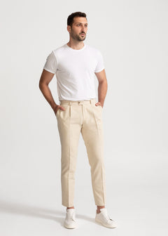 The Romana Linen Cotton Trousers Natural