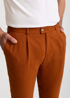 The Romana Denim Cotton Trousers Caramel