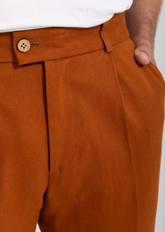 The Romana Denim Cotton Trousers Caramel