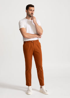 The Romana Denim Cotton Trousers Caramel