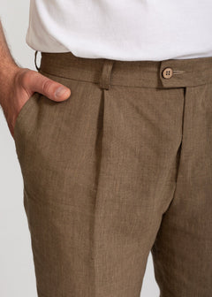 The Romana Linen Trousers Dark Beige