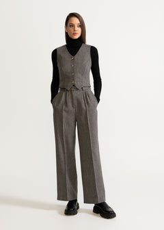 Women's Figa Wool Waistcoat  Chambray Grey